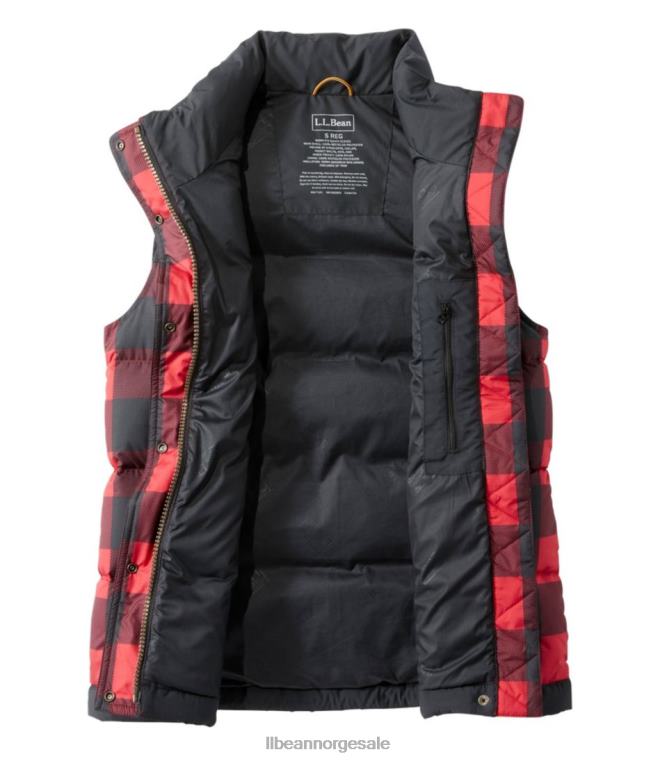 kvinner fjell klassisk dunvest 24VDH931 L.L.Bean yttertøy rik rød bøffelpledd