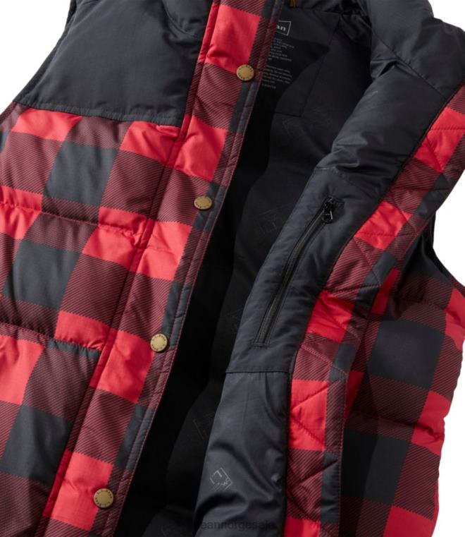 kvinner fjell klassisk dunvest 24VDH931 L.L.Bean yttertøy rik rød bøffelpledd