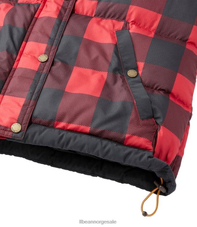 kvinner fjell klassisk dunvest 24VDH931 L.L.Bean yttertøy rik rød bøffelpledd