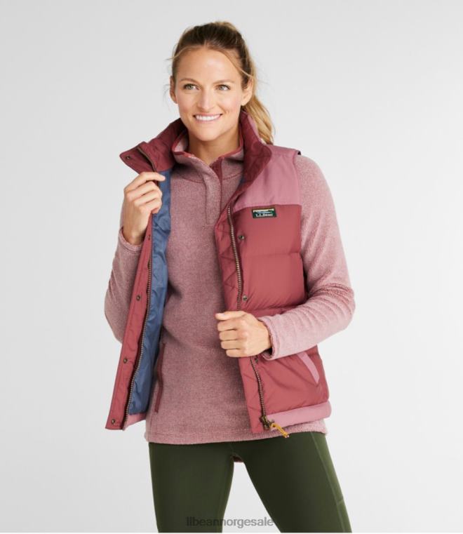 kvinner fjell klassisk dunvest 24VDH936 L.L.Bean yttertøy burgunder/lys palisander