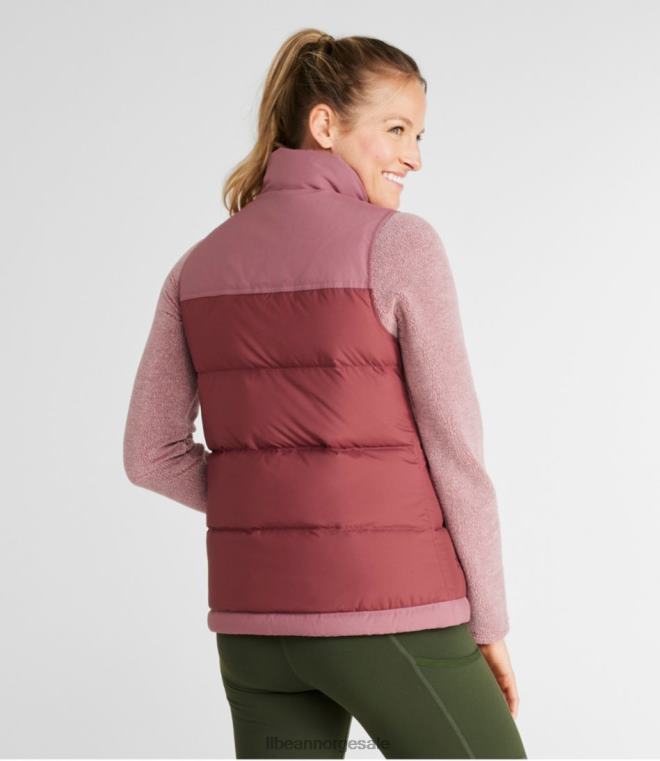 kvinner fjell klassisk dunvest 24VDH936 L.L.Bean yttertøy burgunder/lys palisander