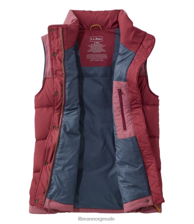 kvinner fjell klassisk dunvest 24VDH936 L.L.Bean yttertøy burgunder/lys palisander