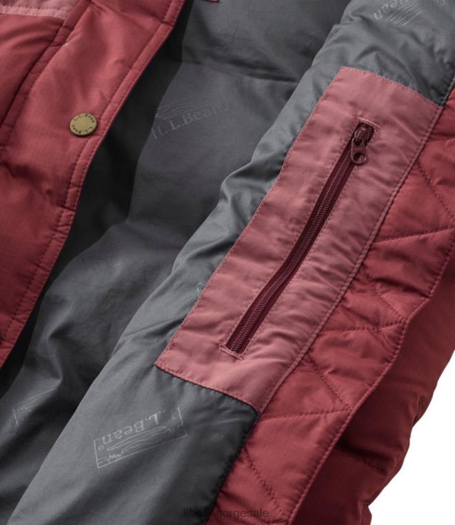 kvinner fjell klassisk dunvest 24VDH936 L.L.Bean yttertøy burgunder/lys palisander
