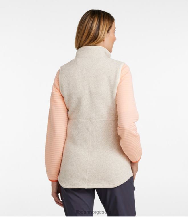kvinner genser fleece lang vest 24VDH409 L.L.Bean yttertøy tinn