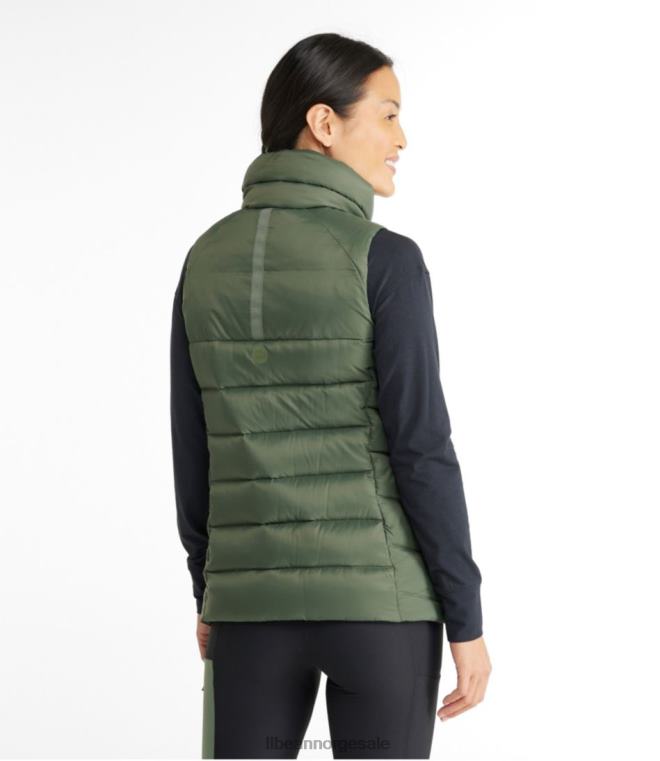 kvinner grenseløs dunpuffervest 24VDH870 L.L.Bean yttertøy Mørk sort