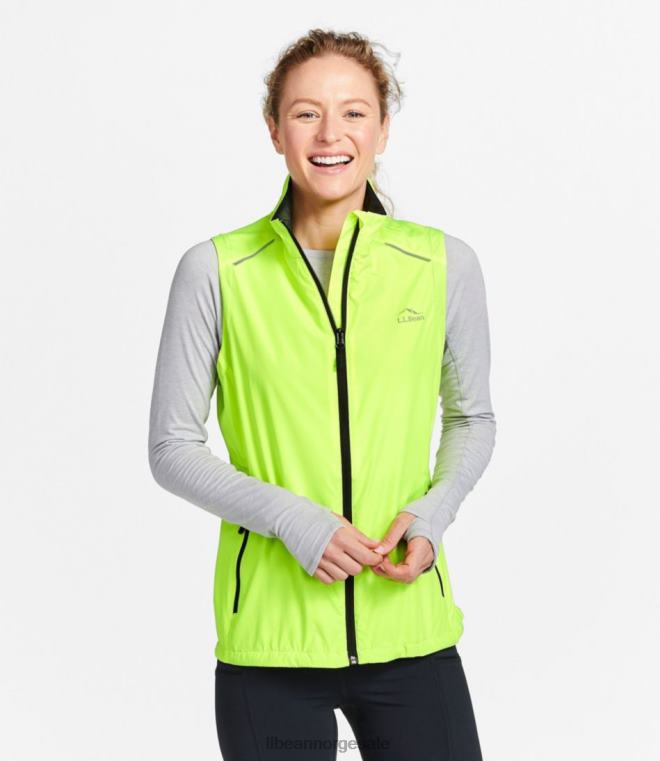 kvinner lys multisportvest 24VDH867 L.L.Bean yttertøy neon gul