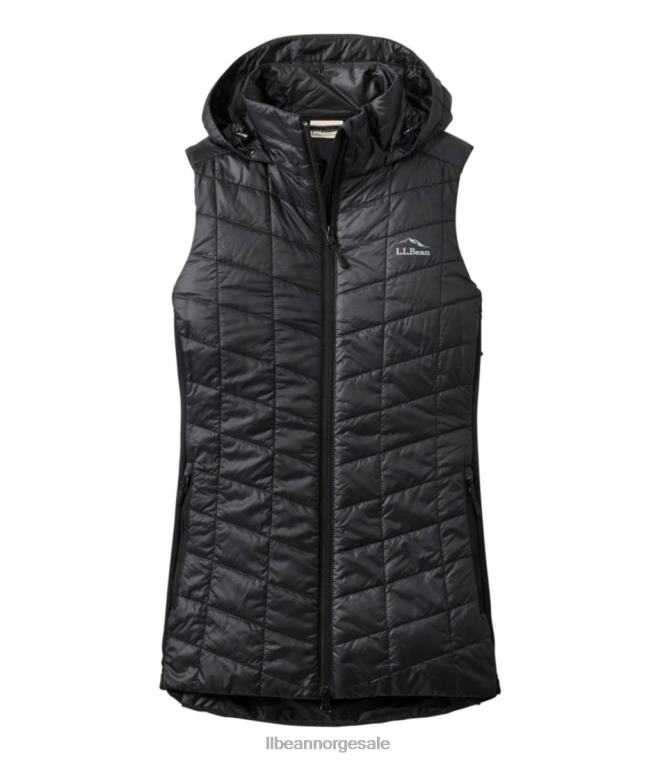 kvinner primaloft packaway lang vest 24VDH3617 L.L.Bean yttertøy svart