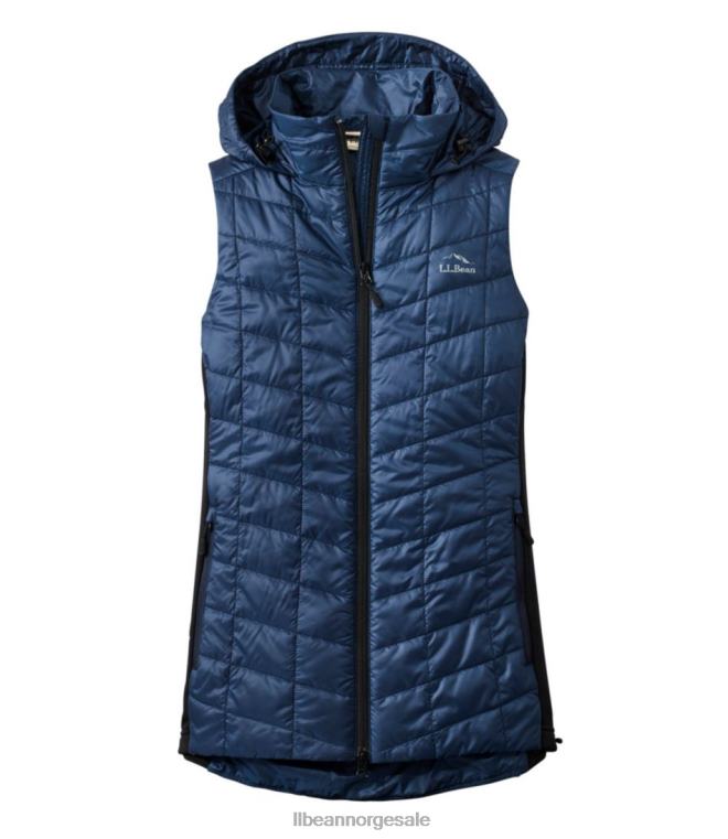 kvinner primaloft packaway lang vest 24VDH851 L.L.Bean yttertøy mariner blå