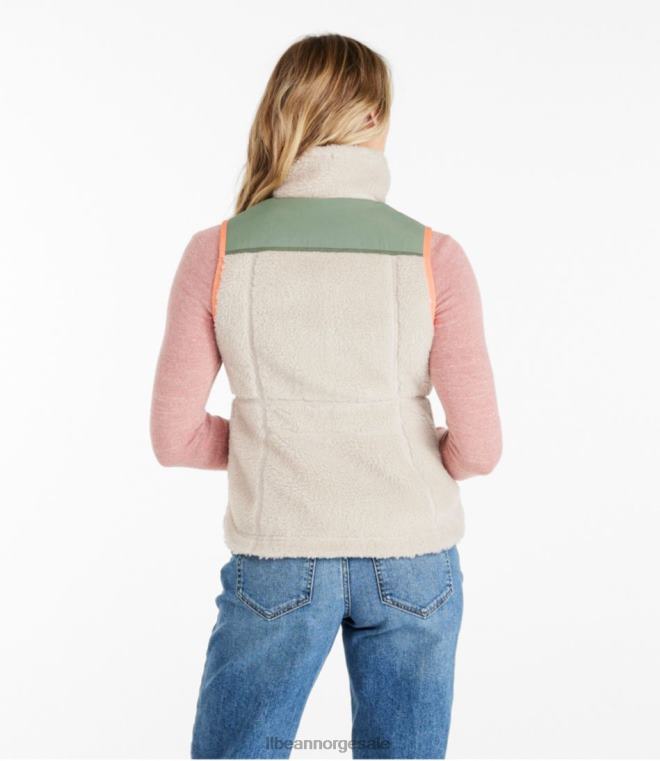 kvinner sherpa fleecevest 24VDH3636 L.L.Bean yttertøy røykblå