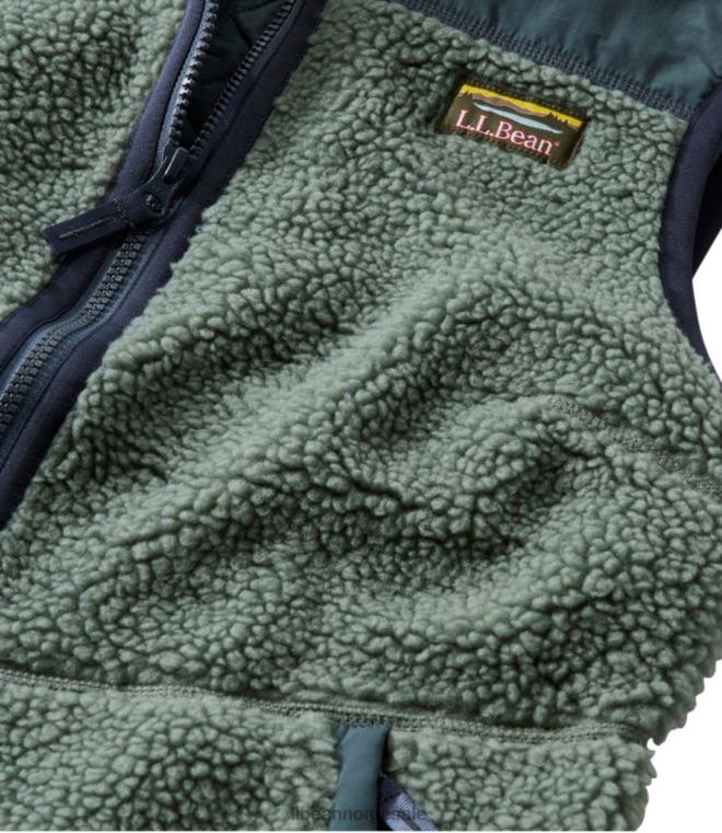 kvinner sherpa fleecevest 24VDH3636 L.L.Bean yttertøy røykblå
