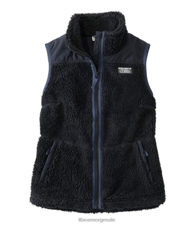 kvinner sherpa fleecevest 24VDH6056 L.L.Bean yttertøy svart