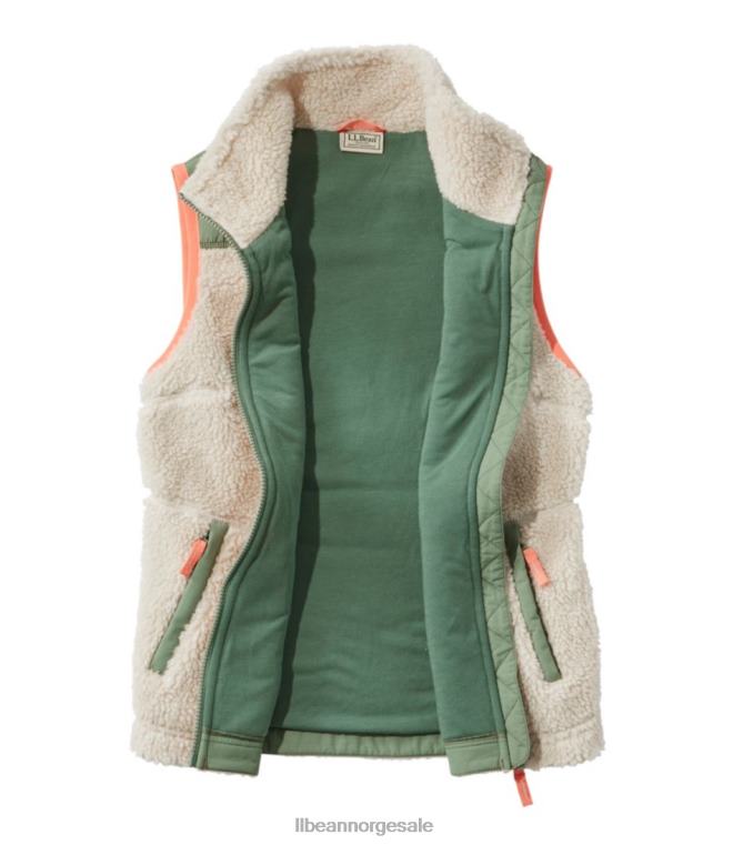 kvinner sherpa fleecevest 24VDH7057 L.L.Bean yttertøy mineralrød