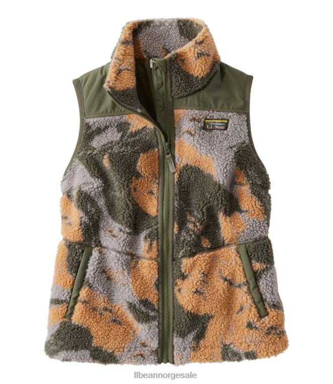 kvinner sherpa fleecevest 24VDH929 L.L.Bean yttertøy woodsmoke camo