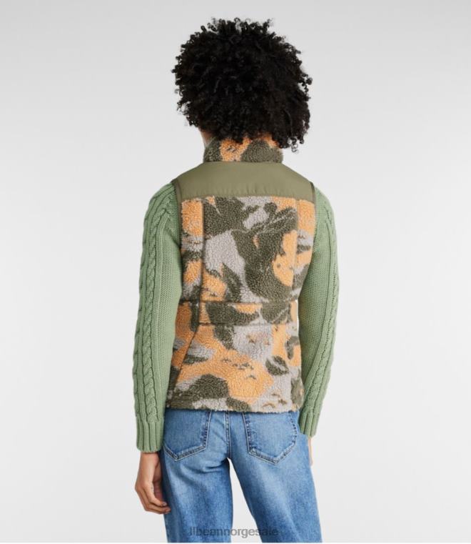 kvinner sherpa fleecevest 24VDH929 L.L.Bean yttertøy woodsmoke camo