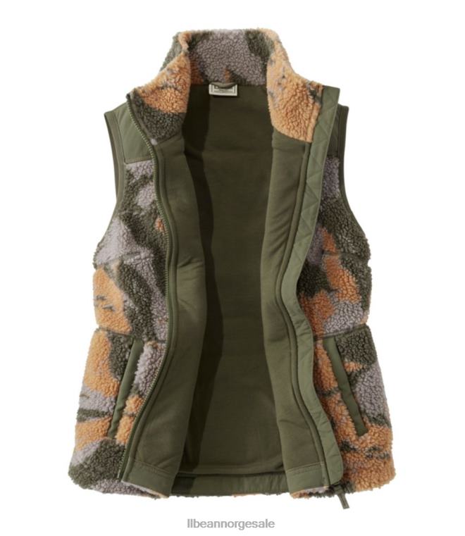 kvinner sherpa fleecevest 24VDH929 L.L.Bean yttertøy woodsmoke camo