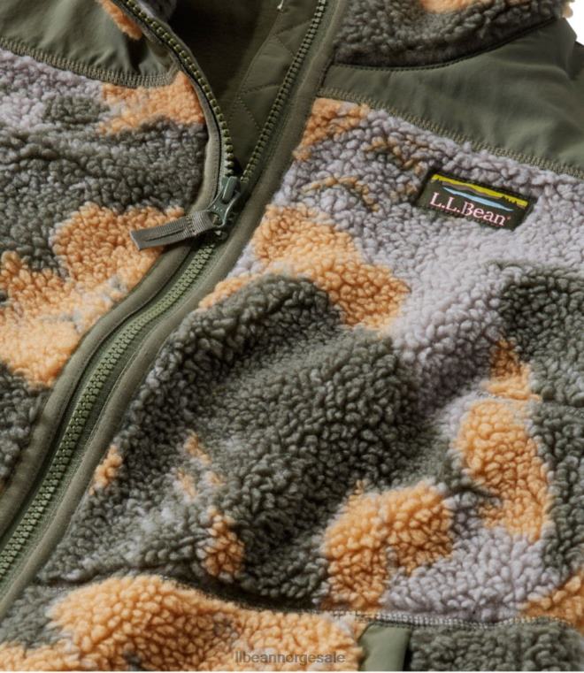 kvinner sherpa fleecevest 24VDH929 L.L.Bean yttertøy woodsmoke camo