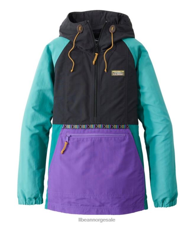 kvinner fjell klassisk anorakk 24VDH6657 L.L.Bean yttertøy svart/lys lilla