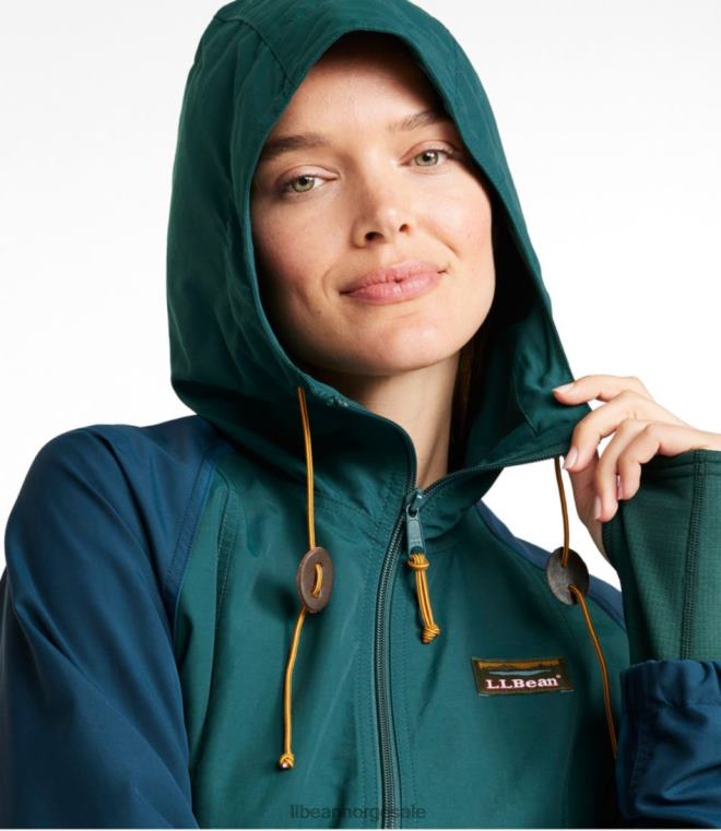 kvinner fjell klassisk anorakk 24VDH7217 L.L.Bean yttertøy rå indigo/ekte blågrønn