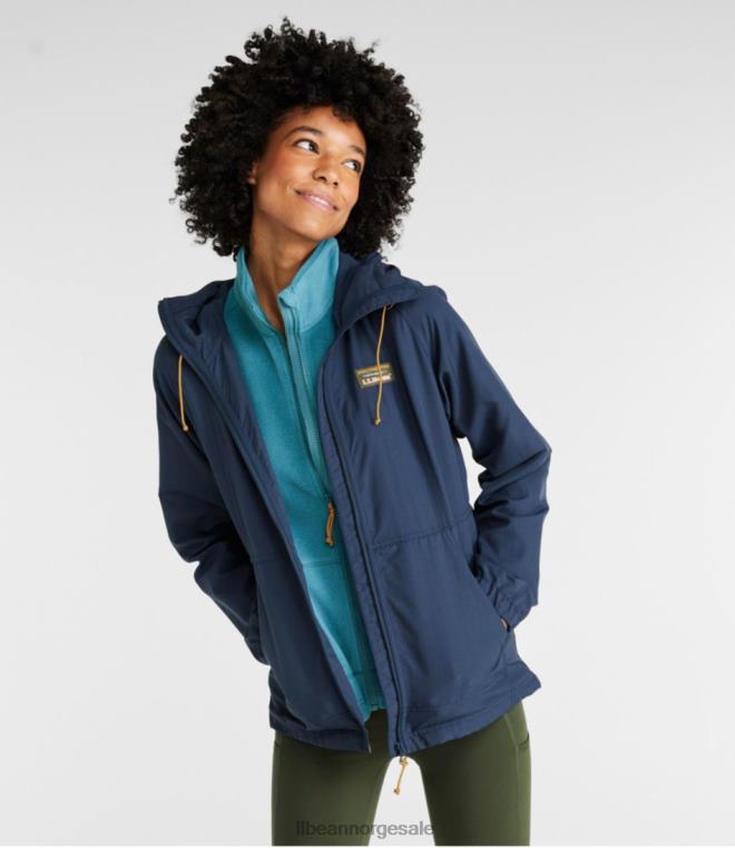 kvinner fjell klassisk jakke med full glidelås 24VDH834 L.L.Bean yttertøy nautisk marine