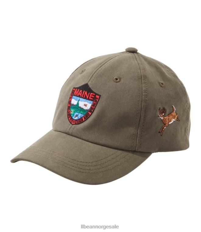 menn maine innlandsfisker og dyreliv baseball cap 24VDH138 L.L.Bean tilbehør oliven