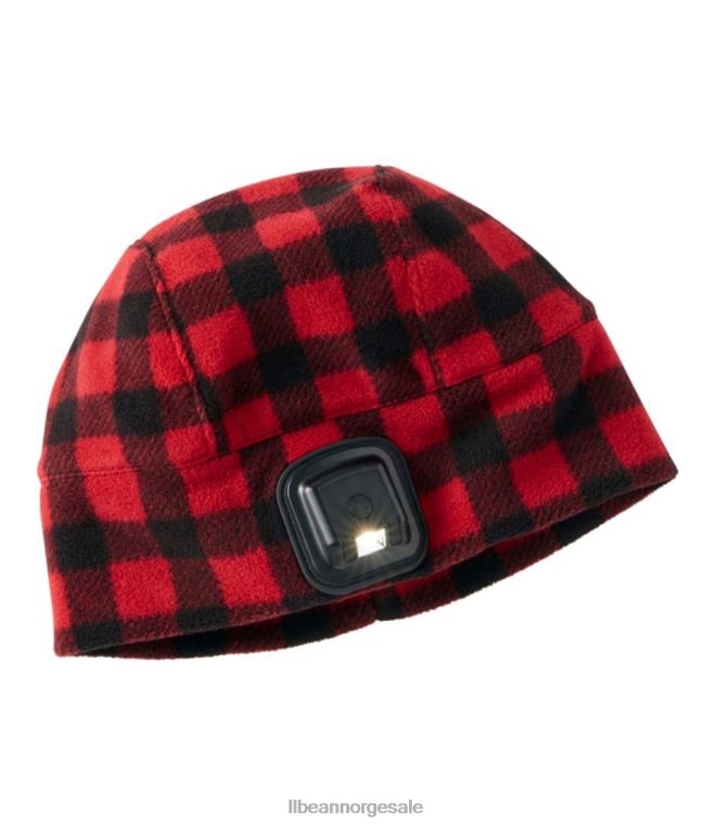 menn oppladbar led pathfinder beanie 24VDH660 L.L.Bean tilbehør rød/svart pledd