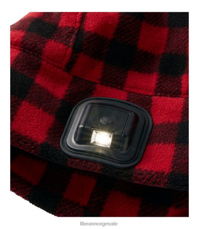 menn oppladbar led pathfinder beanie 24VDH660 L.L.Bean tilbehør rød/svart pledd