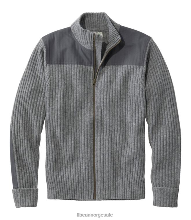 menn commando genser med full glidelås herre 24VDH3930 L.L.Bean utendørs utstyr grå lyng