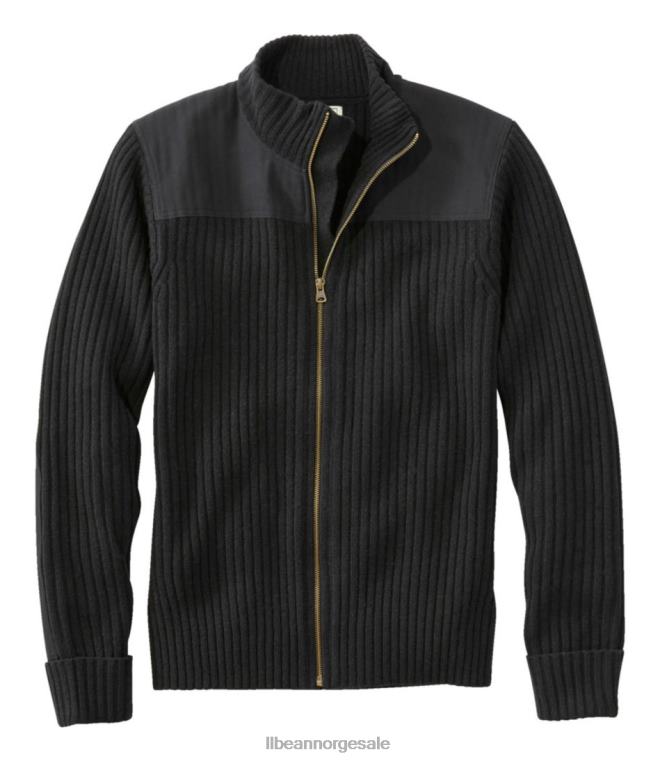 menn commando genser med full glidelås herre 24VDH6142 L.L.Bean utendørs utstyr svart