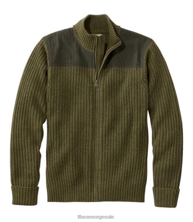 menn commando genser med full glidelås herre 24VDH6719 L.L.Bean utendørs utstyr loden lyng