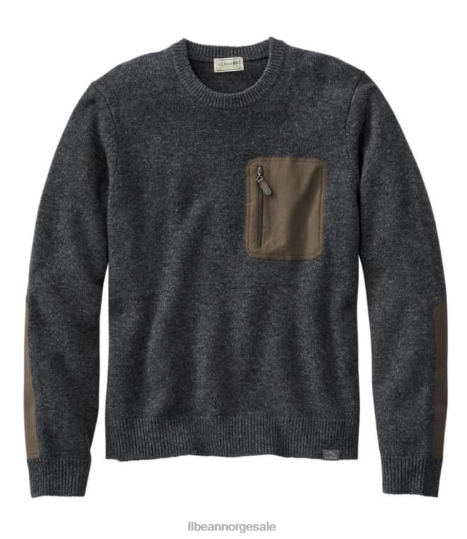 menn maine guide merino genser 24VDH3858 L.L.Bean utendørs utstyr mørkt kull