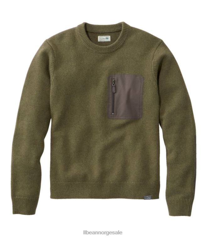 menn maine guide merino genser 24VDH6129 L.L.Bean utendørs utstyr tare grønn