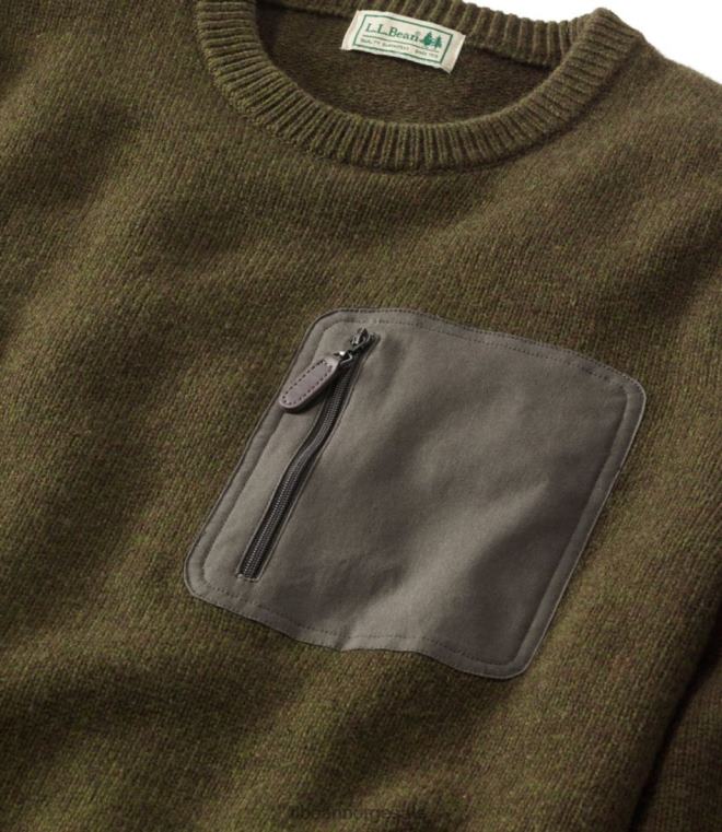 menn maine guide merino genser 24VDH6129 L.L.Bean utendørs utstyr tare grønn