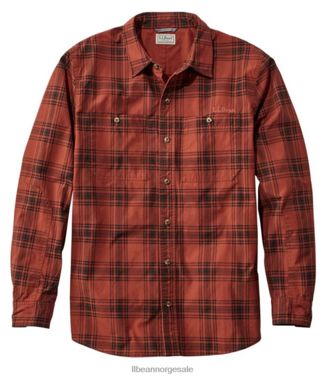 menn feltskjorte 24VDH1716 L.L.Bean x Double L utendørs utstyr mørk russet