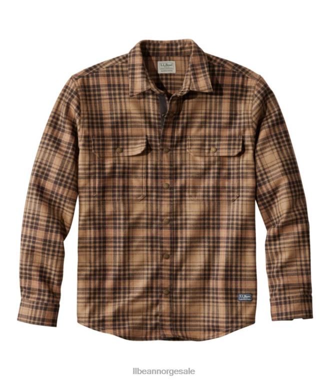 menn maine guide lett skjorte i merinoull i flanell 24VDH158 L.L.Bean utendørs utstyr byggpledd
