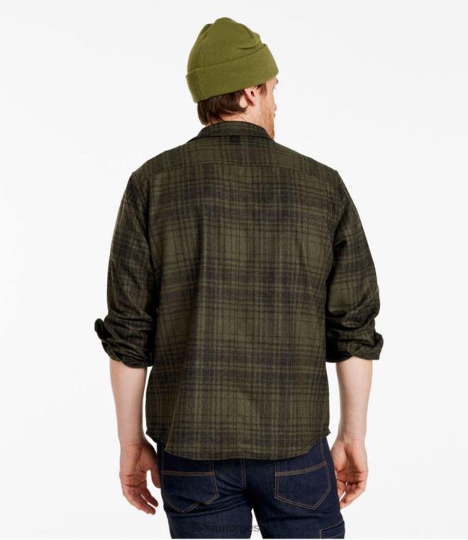 menn maine guide lett skjorte i merinoull i flanell 24VDH158 L.L.Bean utendørs utstyr byggpledd