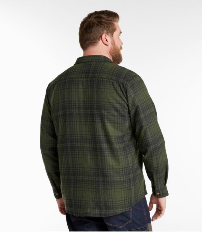 menn maine guide lett skjorte i merinoull i flanell 24VDH158 L.L.Bean utendørs utstyr byggpledd