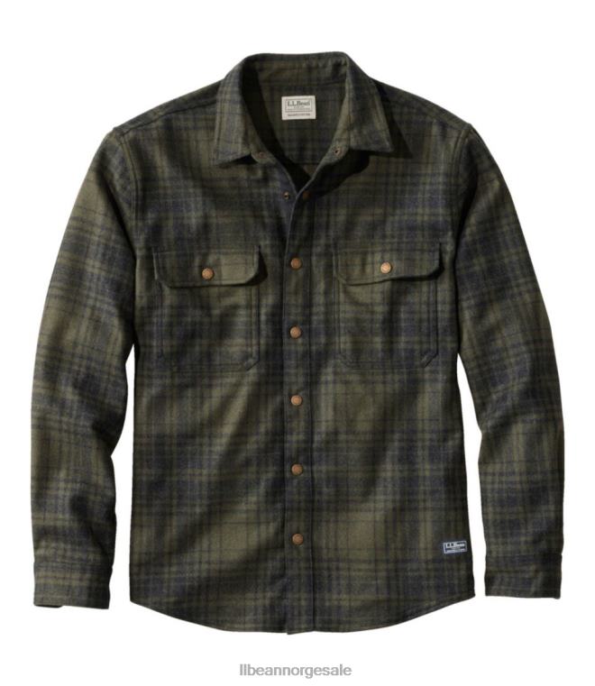 menn maine guide lett skjorte i merinoull i flanell 24VDH3062 L.L.Bean utendørs utstyr skogskygge pledd