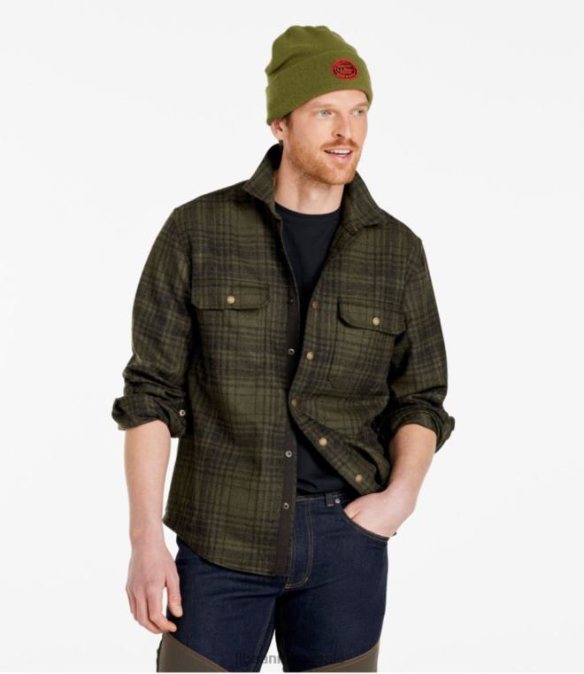 menn maine guide lett skjorte i merinoull i flanell 24VDH3062 L.L.Bean utendørs utstyr skogskygge pledd