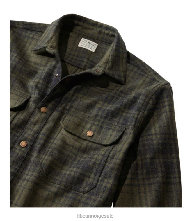 menn maine guide lett skjorte i merinoull i flanell 24VDH3062 L.L.Bean utendørs utstyr skogskygge pledd