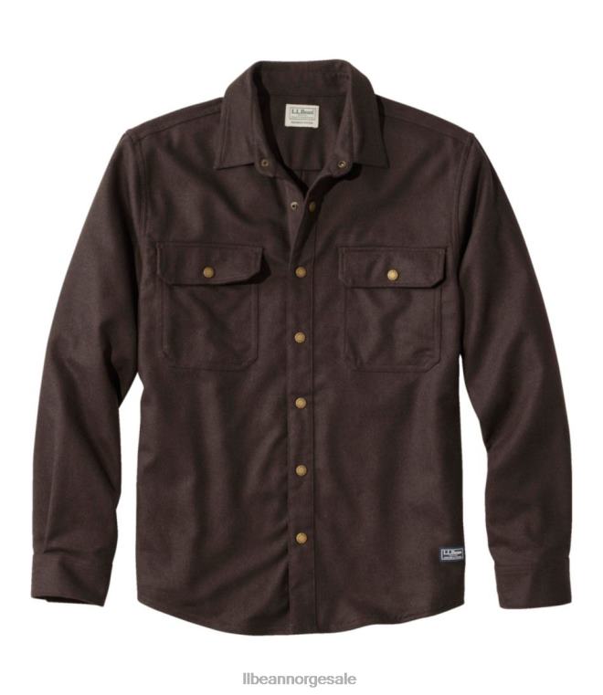 menn maine guide merinoull flanellskjorte 24VDH3032 L.L.Bean utendørs utstyr skiferbrun