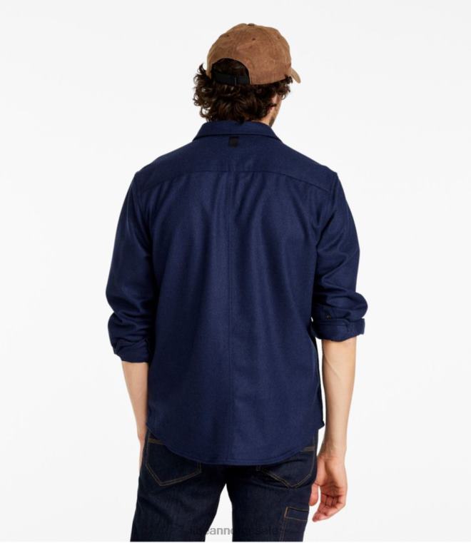 menn maine guide merinoull flanellskjorte 24VDH3032 L.L.Bean utendørs utstyr skiferbrun