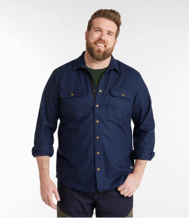 menn maine guide merinoull flanellskjorte 24VDH3032 L.L.Bean utendørs utstyr skiferbrun