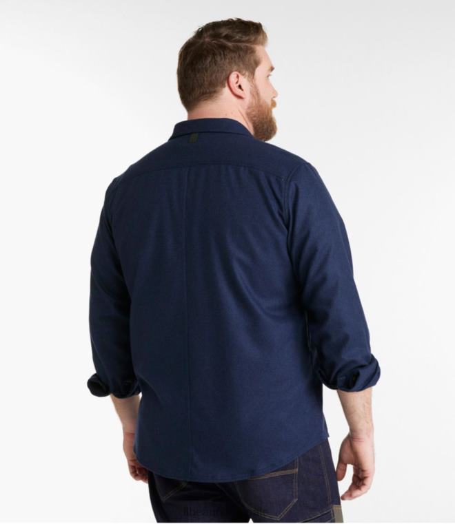 menn maine guide merinoull flanellskjorte 24VDH3032 L.L.Bean utendørs utstyr skiferbrun