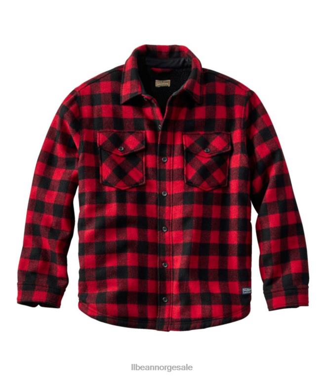 menn maine guide sherpa fôret ullskjorte 24VDH4675 L.L.Bean utendørs utstyr tare grønn