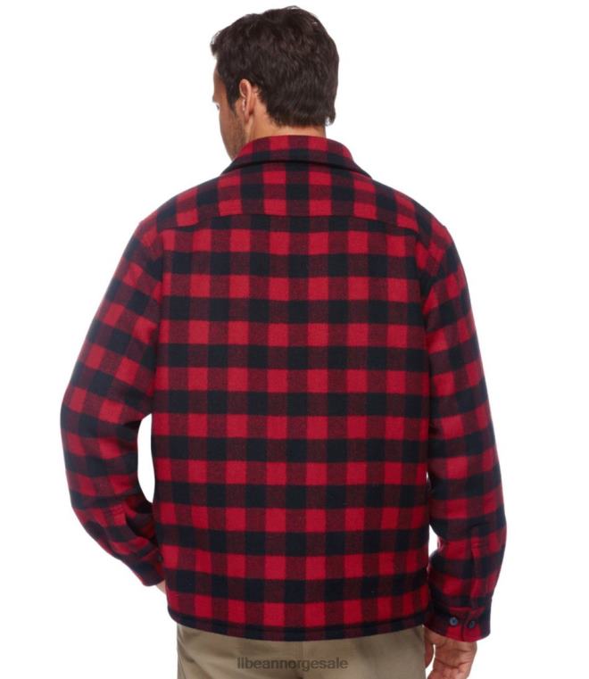 menn maine guideskjorte med primaloft 24VDH6134 L.L.Bean utendørs utstyr krem/svart