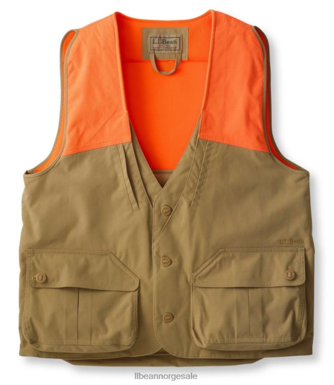 menn oppland jegervest 24VDH1978 L.L.Bean x Double L utendørs utstyr mørk khaki/jeger oransje