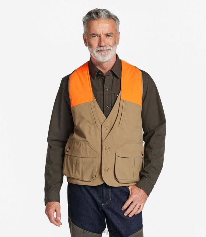 menn oppland jegervest 24VDH1978 L.L.Bean x Double L utendørs utstyr mørk khaki/jeger oransje