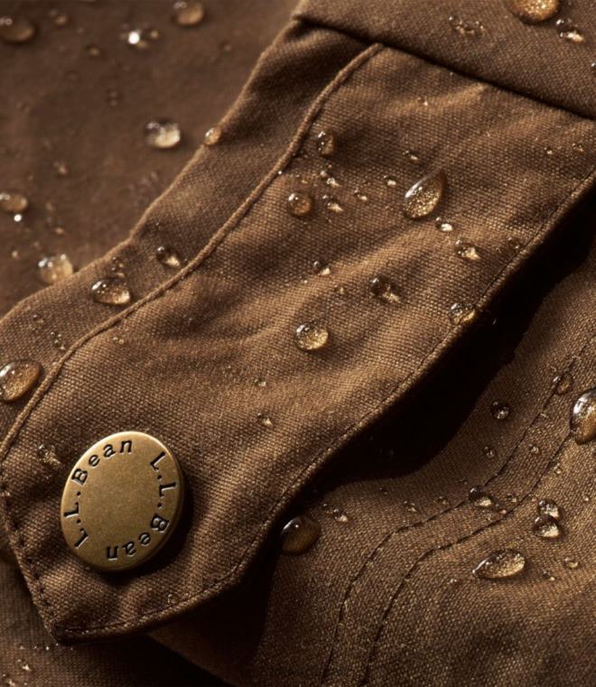menn opplandskåpe i vokset bomull 24VDH952 L.L.Bean x Double L utendørs utstyr lønnebrun