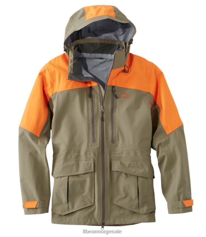 menn tek upland vanntett jakke 24VDH3690 L.L.Bean utendørs utstyr mørk sopp/jegeroransje
