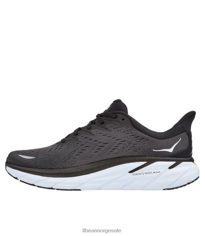 menn hoka clifton 8 løpesko 24VDH1064 L.L.Bean fottøy svart hvit